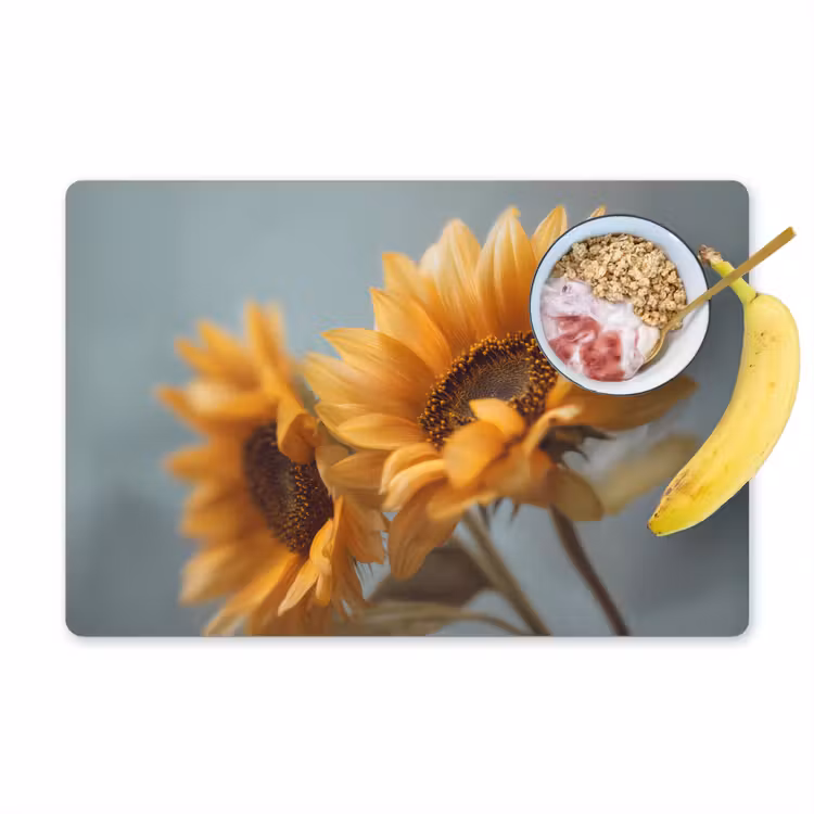 Vinilo para manteles individuales - Girasoles - Amarillo - Desenfocado — 1