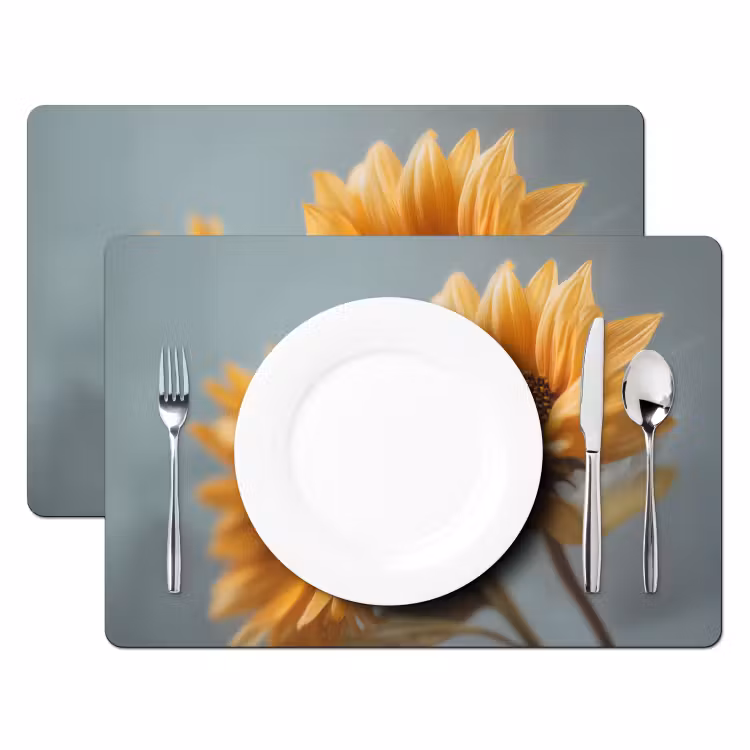 Vinilo para manteles individuales - Girasoles - Amarillo - Desenfocado — 2