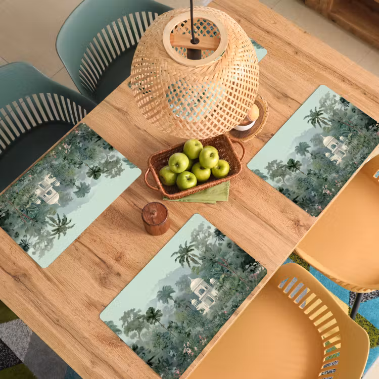 Vinilo para manteles individuales - Jardín tropical - Cúpula - Flores — 3