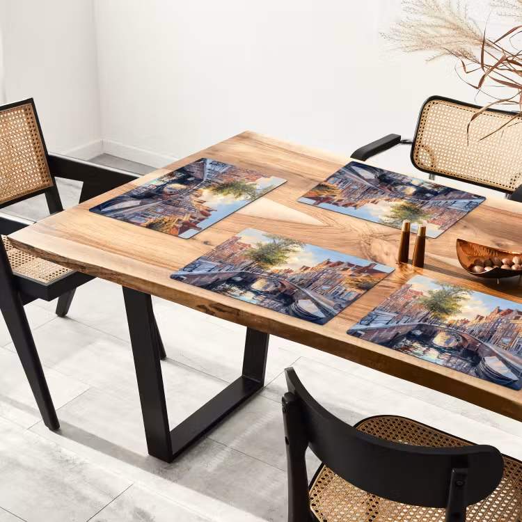Vinilo para manteles individuales - Puente - Ciudad - Casas - Barco — 4