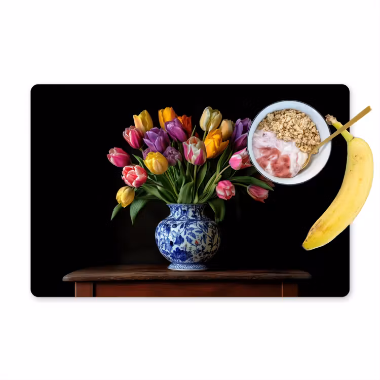 Vinilo para manteles individuales - Tulipanes - Colores - Jarrón — 1