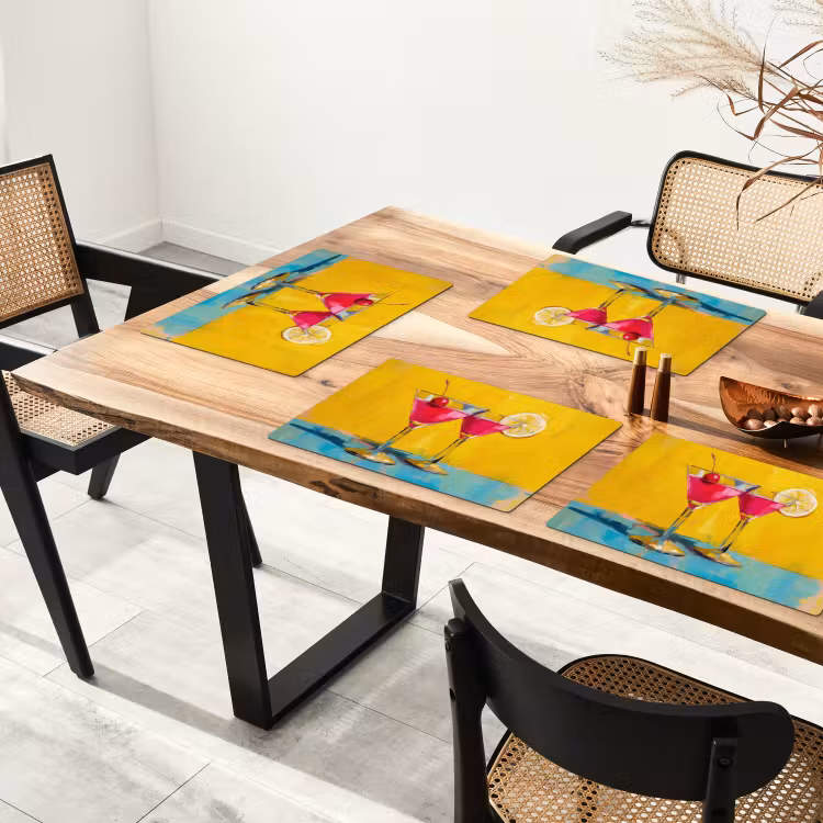 Vinilo para manteles individuales - Vasos - Cóctel - Limón - Cereza — 4