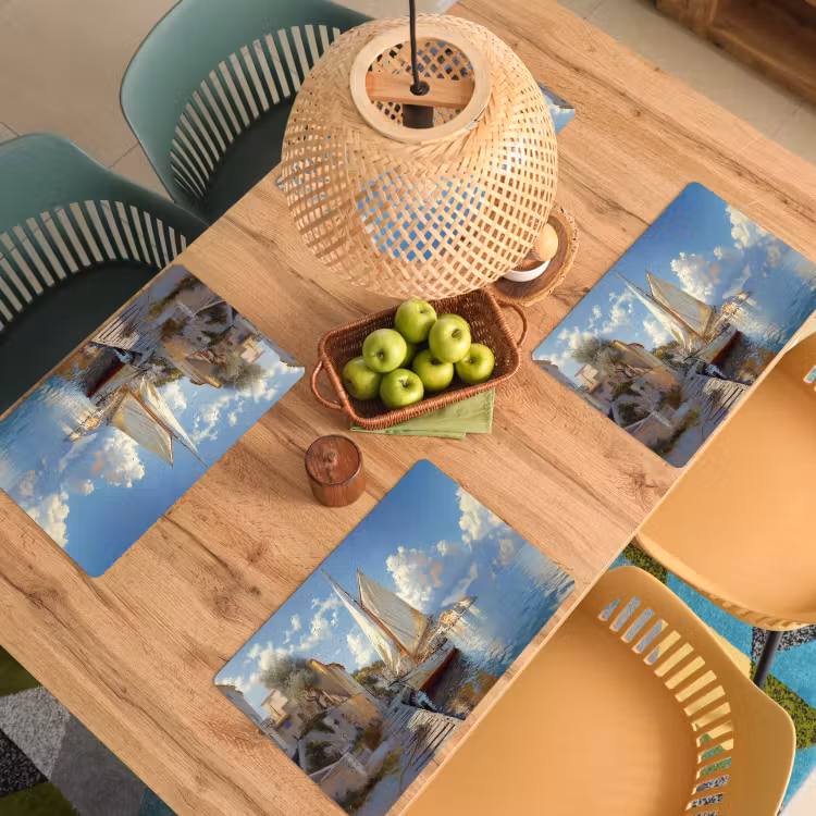 Vinilo para manteles individuales - Velero - Casas - Muelle - Mar — 3