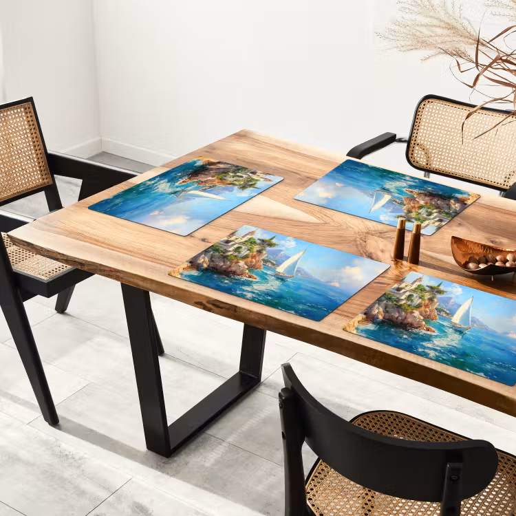 Vinilo para manteles individuales - Velero - Rocas - Costa - Casas — 4