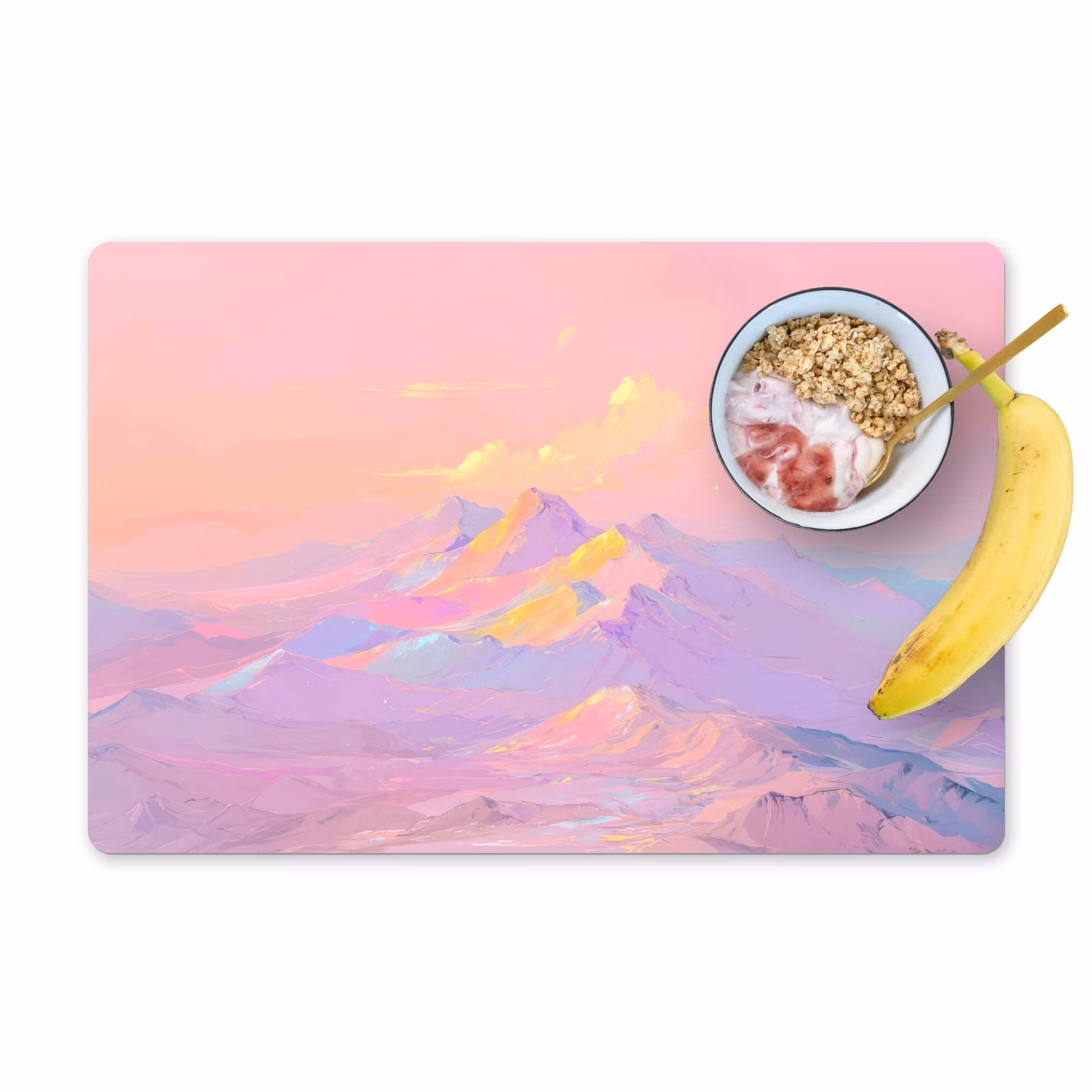 Vinilo para manteles individuales - Picos de montaña - Nubes - Ensoñación — 1