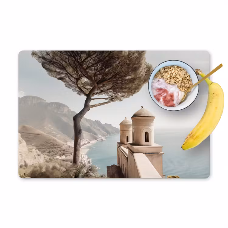 Vinilo para manteles individuales - Costa - Acantilado - Árbol - Edificio — 1