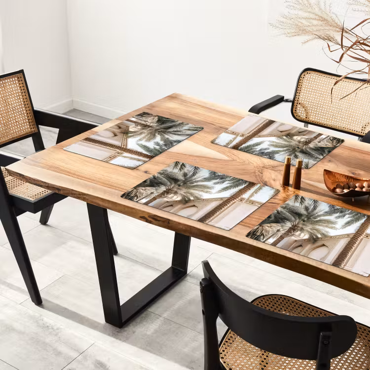 Vinilo para manteles individuales - Edificio - Palmeras - Beige - Sol — 4