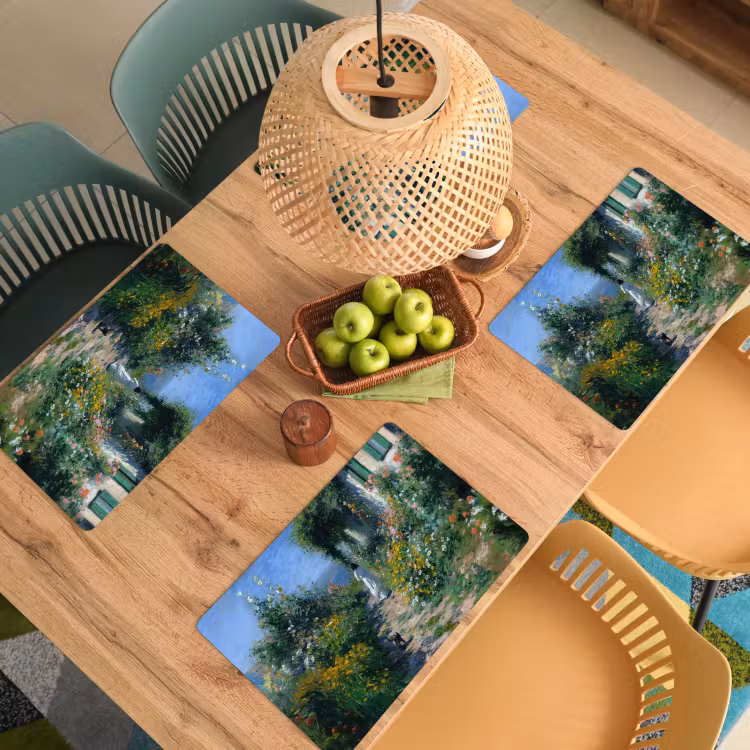 Vinilo para manteles individuales - Gato - Mujer - Flores - Casa — 3