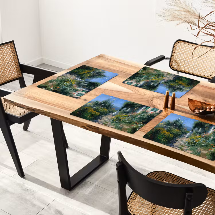 Vinilo para manteles individuales - Gato - Mujer - Flores - Casa — 4