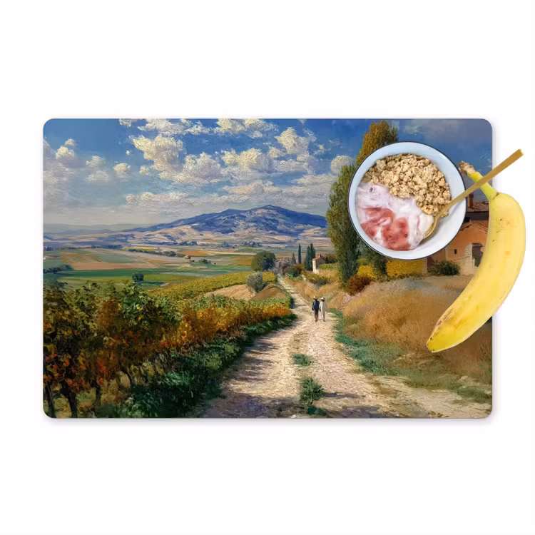 Vinilo para manteles individuales - Gente - Caminar - Sendero de arena - Campos — 1