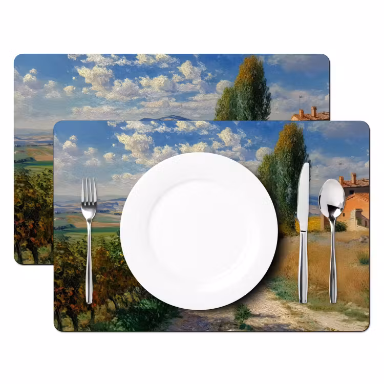 Vinilo para manteles individuales - Gente - Caminar - Sendero de arena - Campos — 2