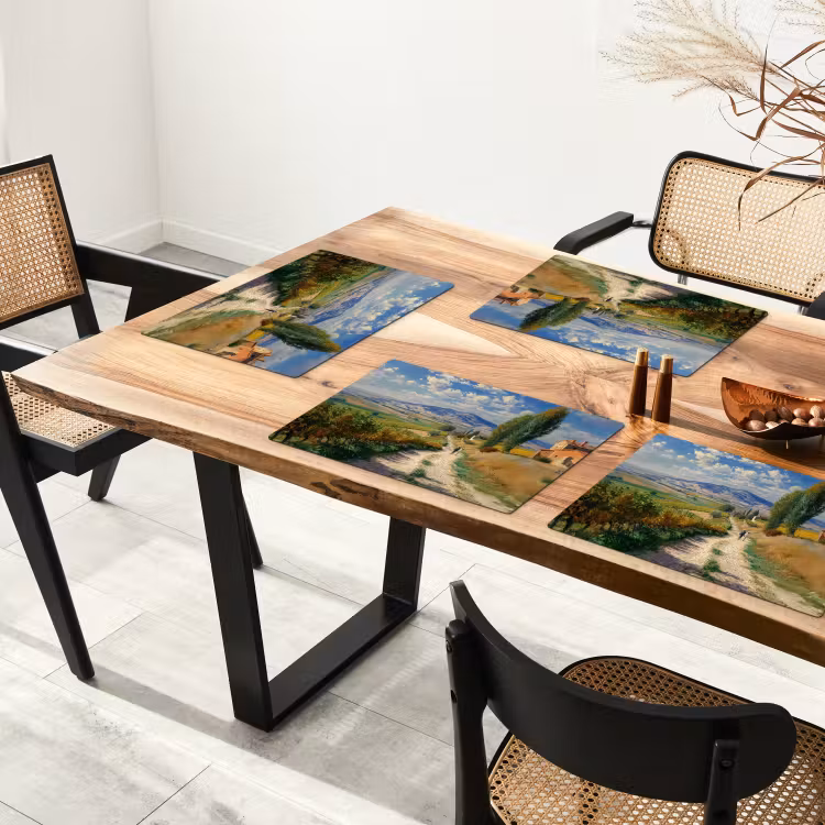 Vinilo para manteles individuales - Gente - Caminar - Sendero de arena - Campos — 4