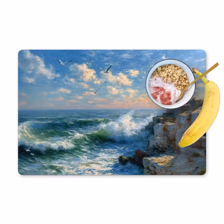 Vinilo para manteles individuales - Mar - Olas - Rocas - Gaviotas — 1
