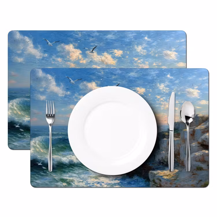 Vinilo para manteles individuales - Mar - Olas - Rocas - Gaviotas — 2