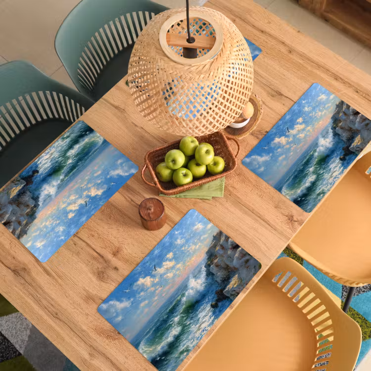 Vinilo para manteles individuales - Mar - Olas - Rocas - Gaviotas — 3