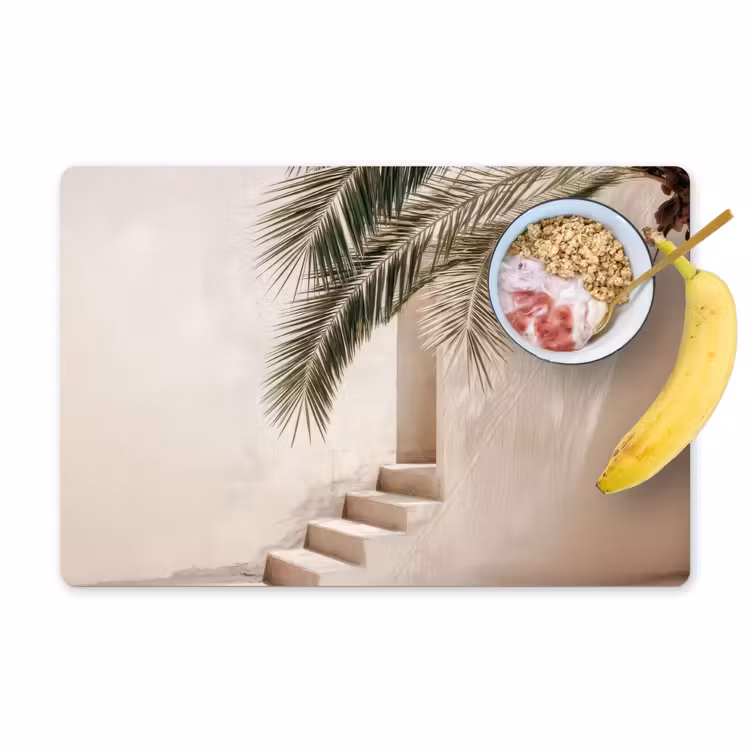 Vinilo para manteles individuales - Palmera - Sombra - Escalera - Beige — 1