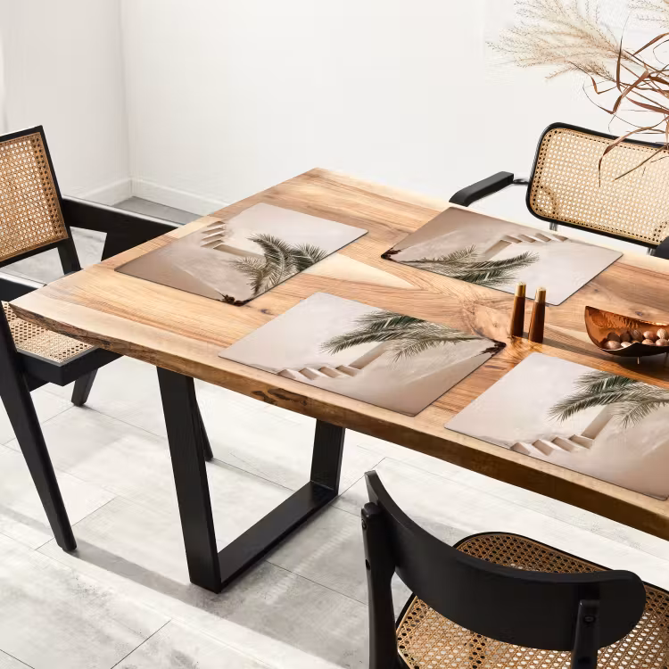 Vinilo para manteles individuales - Palmera - Sombra - Escalera - Beige — 4