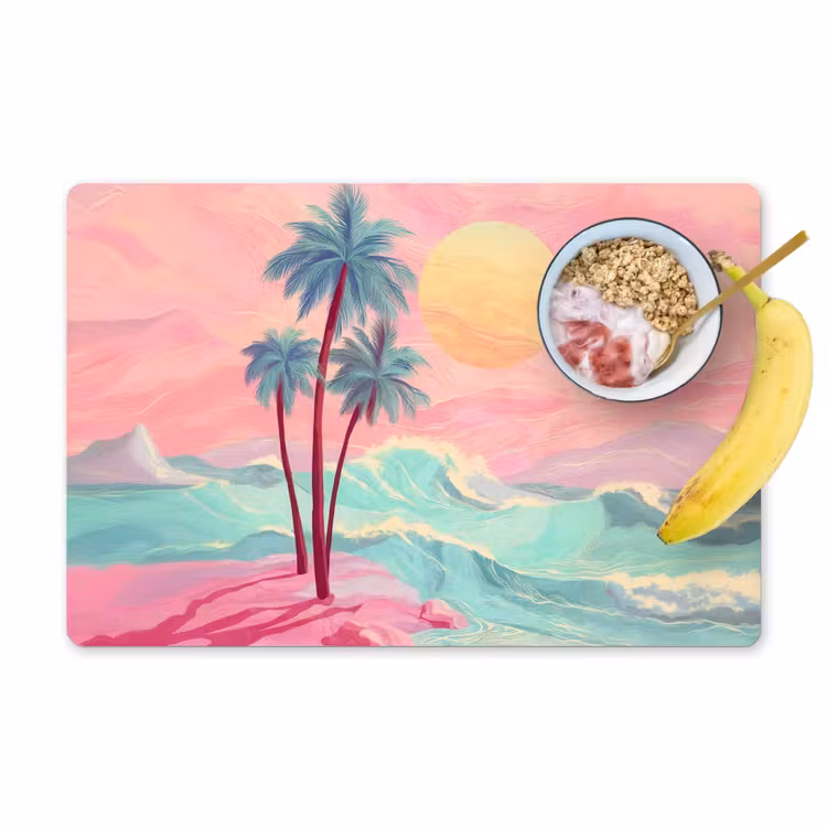 Vinilo para manteles individuales - Palmeras - Olas - Mar — 1
