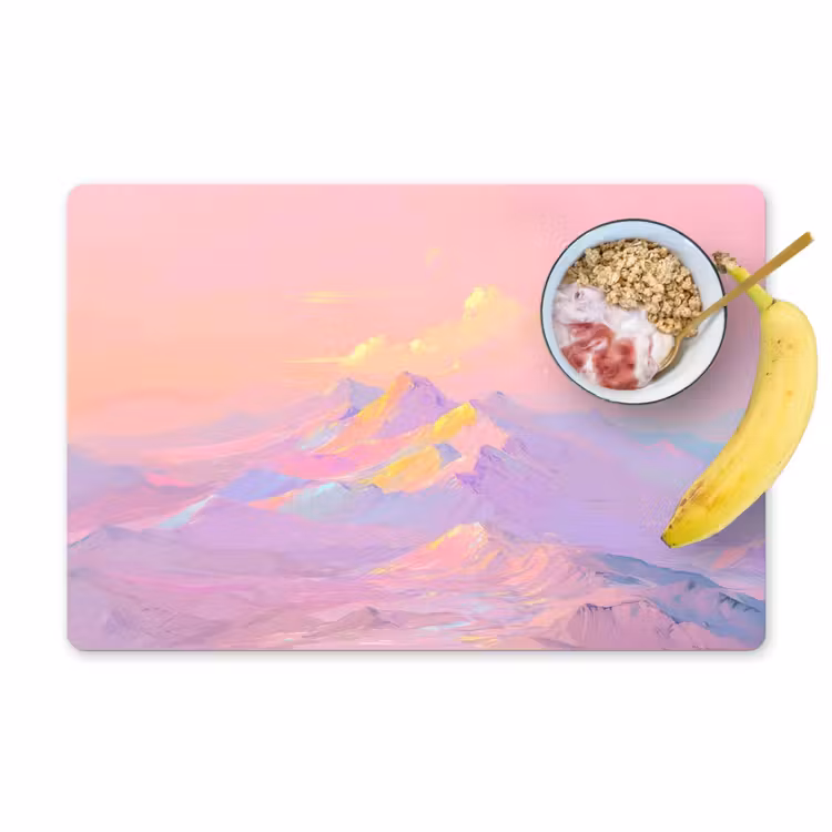 Vinilo para manteles individuales - Picos de montaña - Nubes - Ensoñación — 1