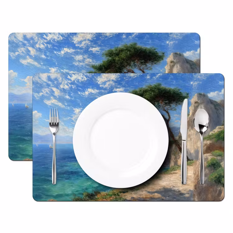 Vinilo para manteles individuales - Rocas - Costa - Árboles - Montañas — 2