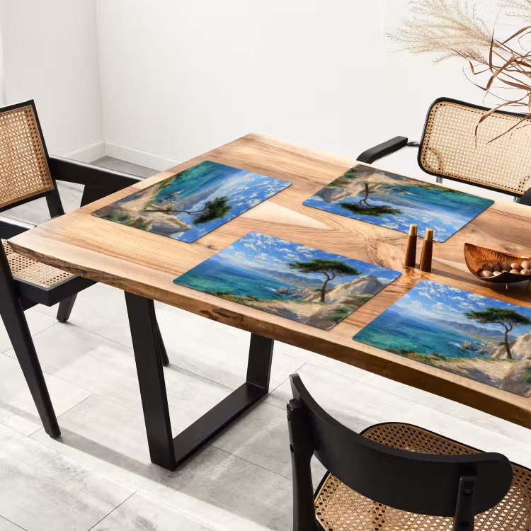 Vinilo para manteles individuales - Rocas - Costa - Árboles - Montañas — 4