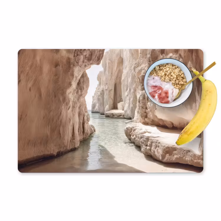 Vinilo para manteles individuales - Rocas - Mar - Arena - Garganta — 1