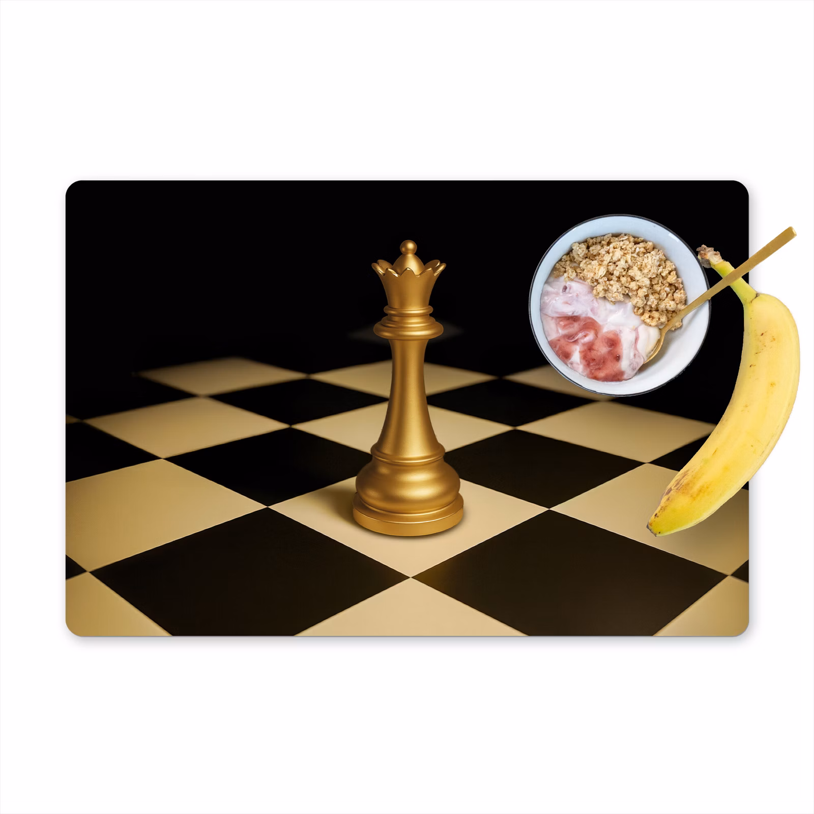 Vinilo para manteles individuales - Reina - Pieza de ajedrez - Bloqueada - Oro — 1