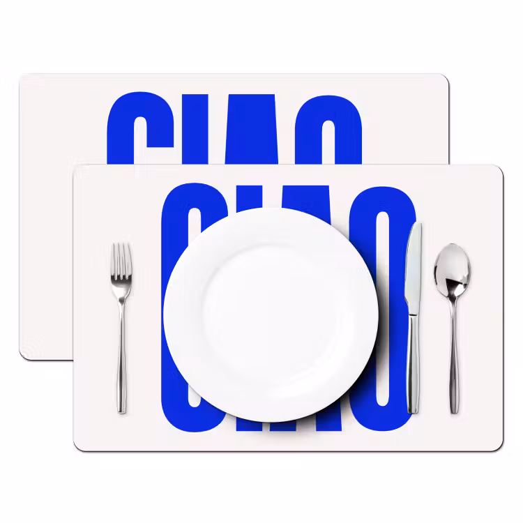 Vinilo para manteles individuales - Ciao - Mayúsculas - Azul - Minimalista — 2