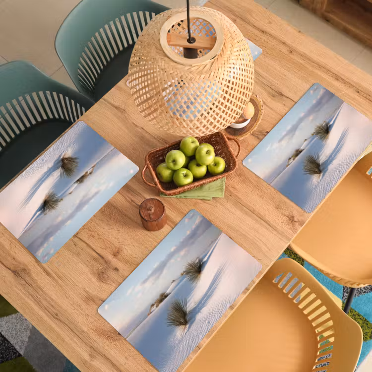 Vinilo para manteles individuales - Dunas - Hierba - Nubes - Beige — 3