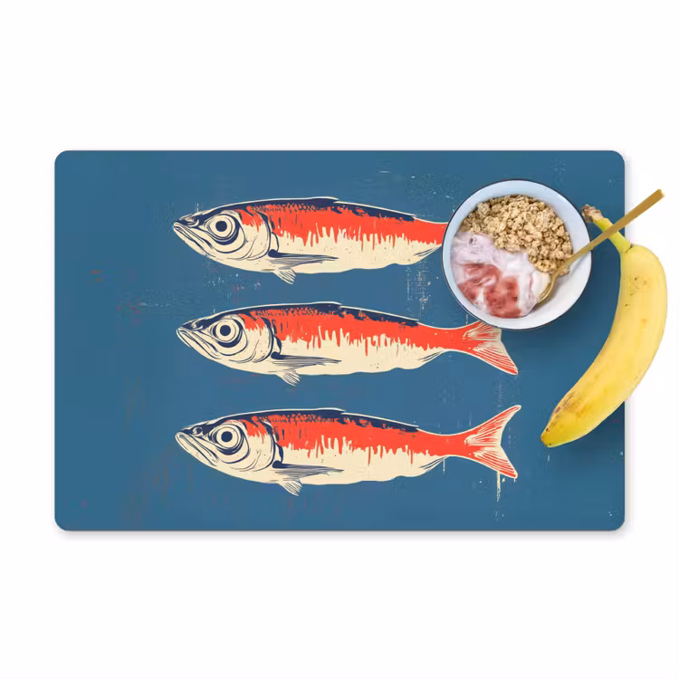 Vinilo para manteles individuales - Piscis - Rojo - Azul — 1