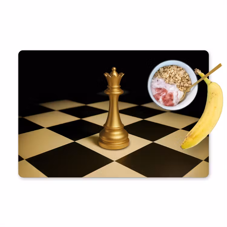 Vinilo para manteles individuales - Reina - Pieza de ajedrez - Bloqueada - Oro — 1