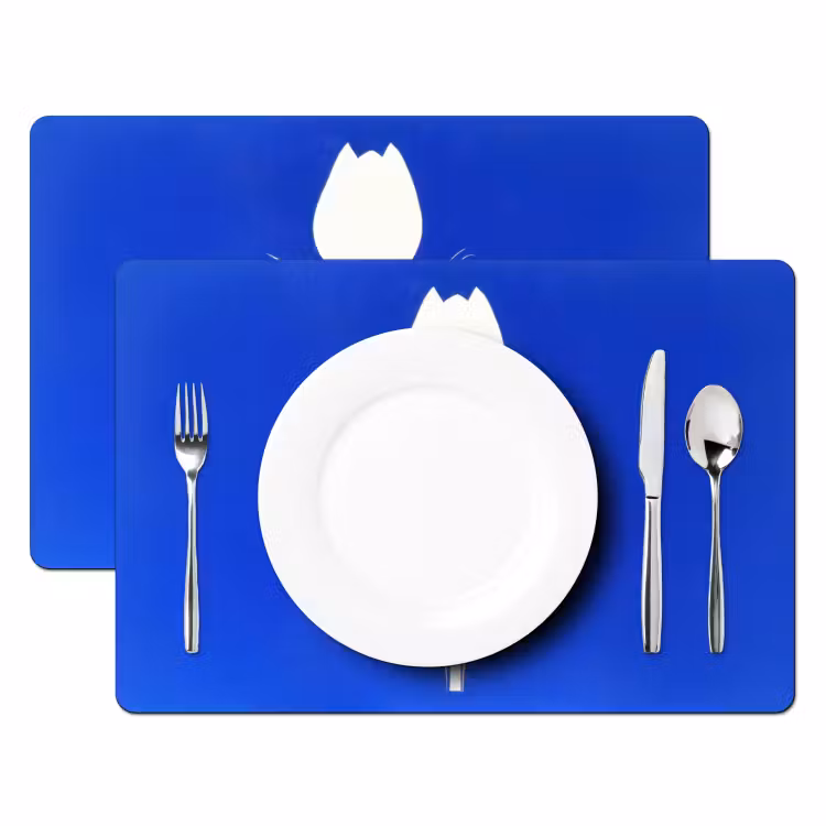 Vinilo para manteles individuales - Tulipán - Minimalista - Hojas - Blanco — 2