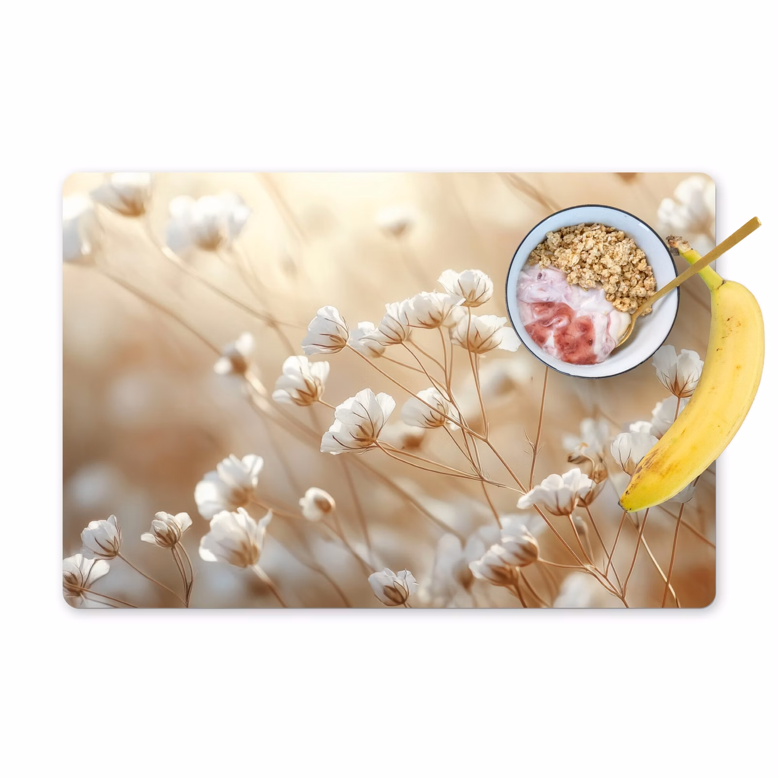 Vinilo para manteles individuales - Silvestre - Flores - Blanco — 1