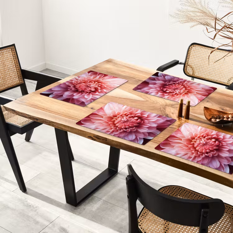 Vinilo para manteles individuales - Dalia - Flor - Primer plano - Rosa — 4