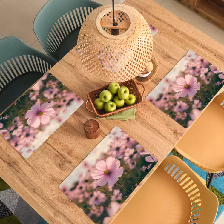 Vinilo para manteles individuales - Flores - Morado - Desenfocado — 3