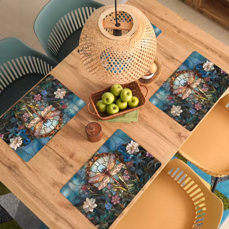 Vinilo para manteles individuales - Libelle - Mosaico - Flores - Colorido — 3