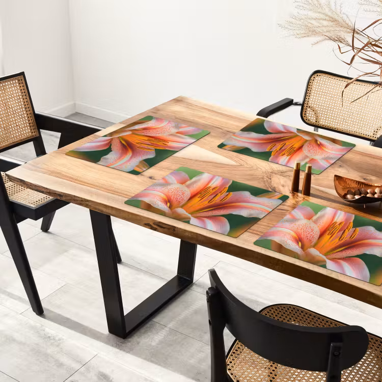 Vinilo para manteles individuales - Lirio - Primer plano - Rosa claro — 4