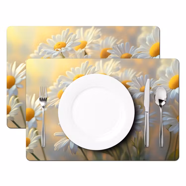 Vinilo para manteles individuales - Margaritas - Blanco - Luz del sol — 2