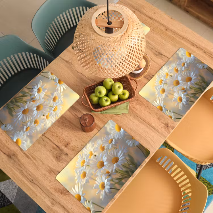Vinilo para manteles individuales - Margaritas - Blanco - Luz del sol — 3