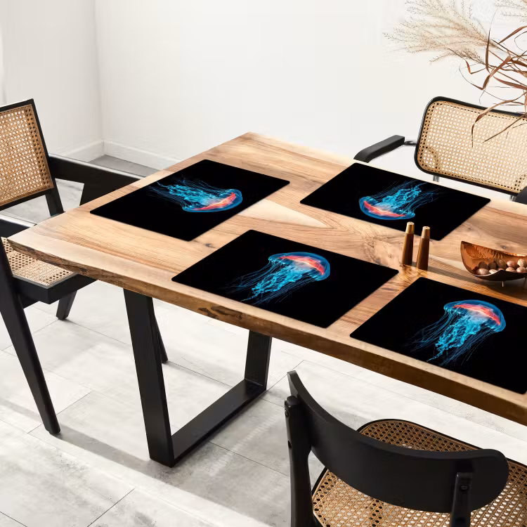 Vinilo para manteles individuales - Medusa - Tentáculos - Azul - Luz — 4