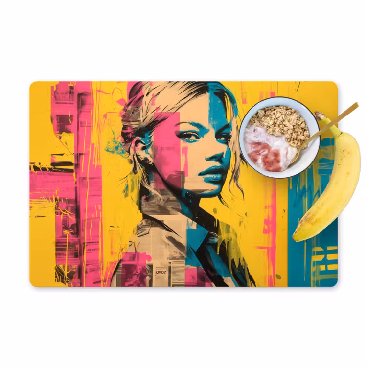 Vinilo para manteles individuales - Mujer - Rayas de pintura - De color — 1