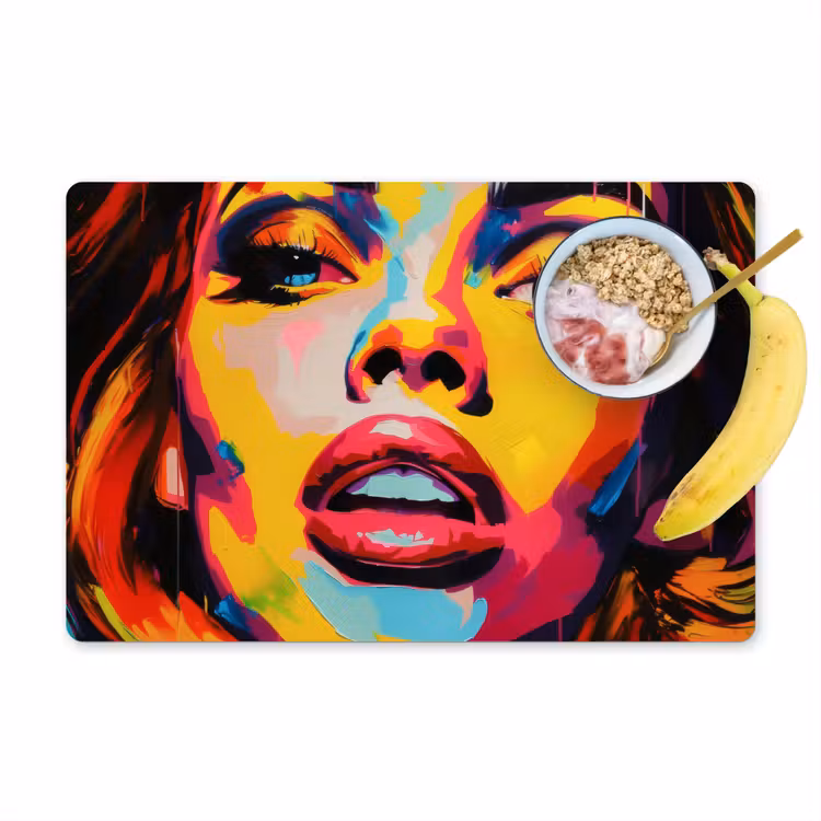 Vinilo para manteles individuales - Mujer - Rostro - Colorido — 1