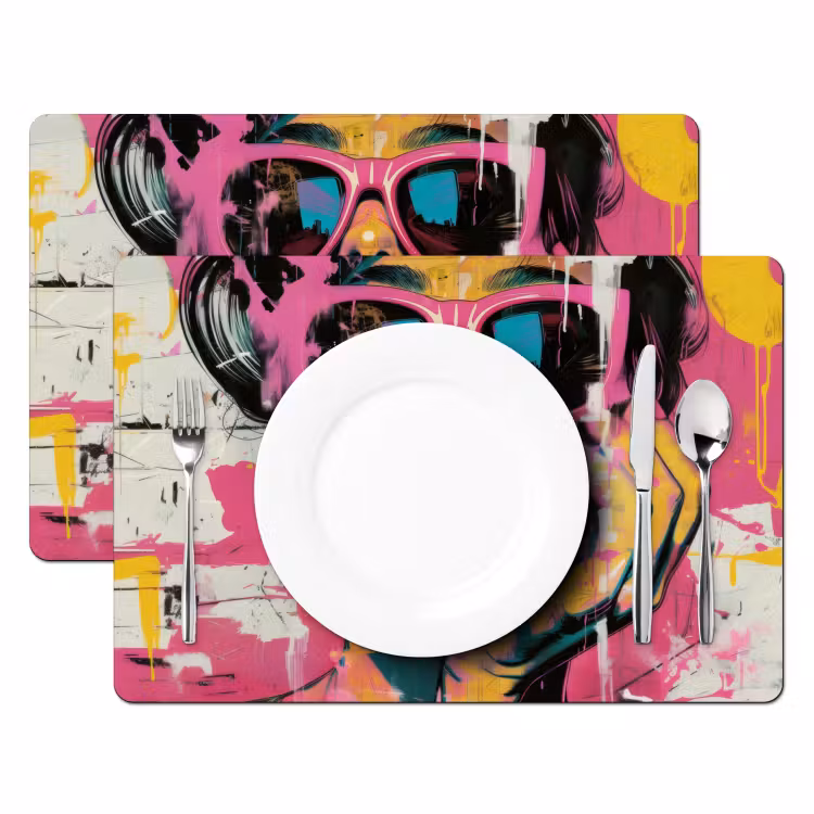 Vinilo para manteles individuales - Retrato - Mujer - Abstracto - Gafas de sol — 2