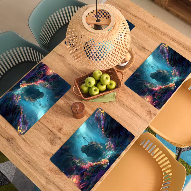 Vinilo para manteles individuales - Barco - Madera - Arrecifes de coral - Luz solar — 3