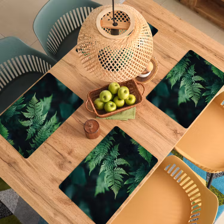 Vinilo para manteles individuales - Hoja de helecho - Verde - Textura - Desenfocado — 3