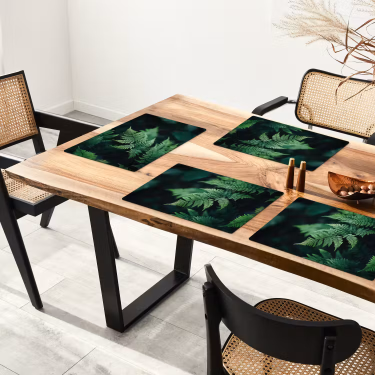 Vinilo para manteles individuales - Hoja de helecho - Verde - Textura - Desenfocado — 4