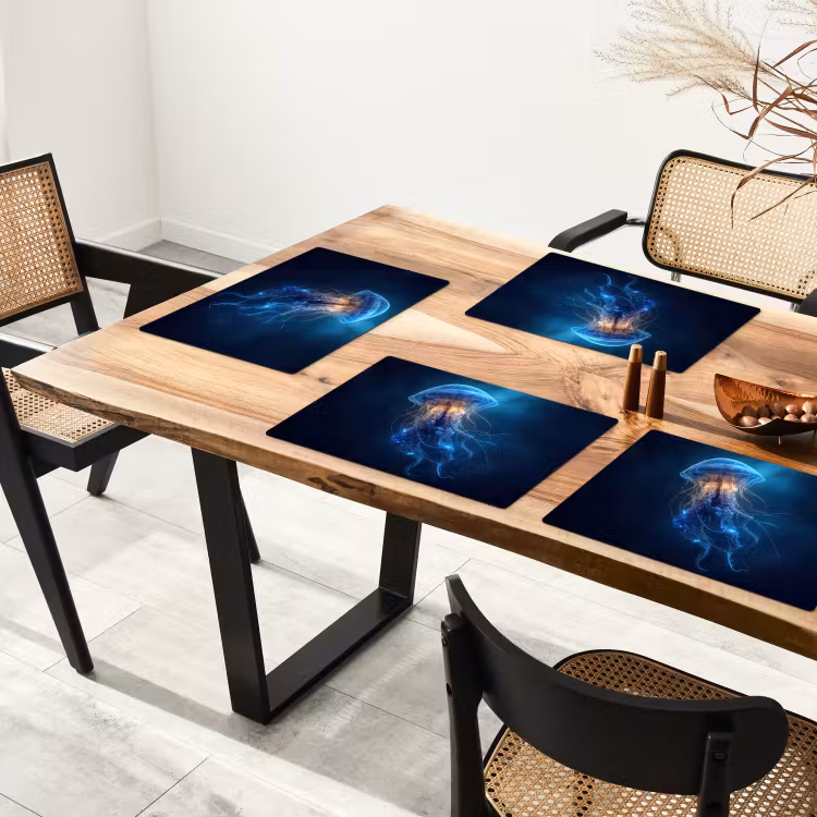Vinilo para manteles individuales - Medusa - Luminosa - Tentáculos - Azul — 4