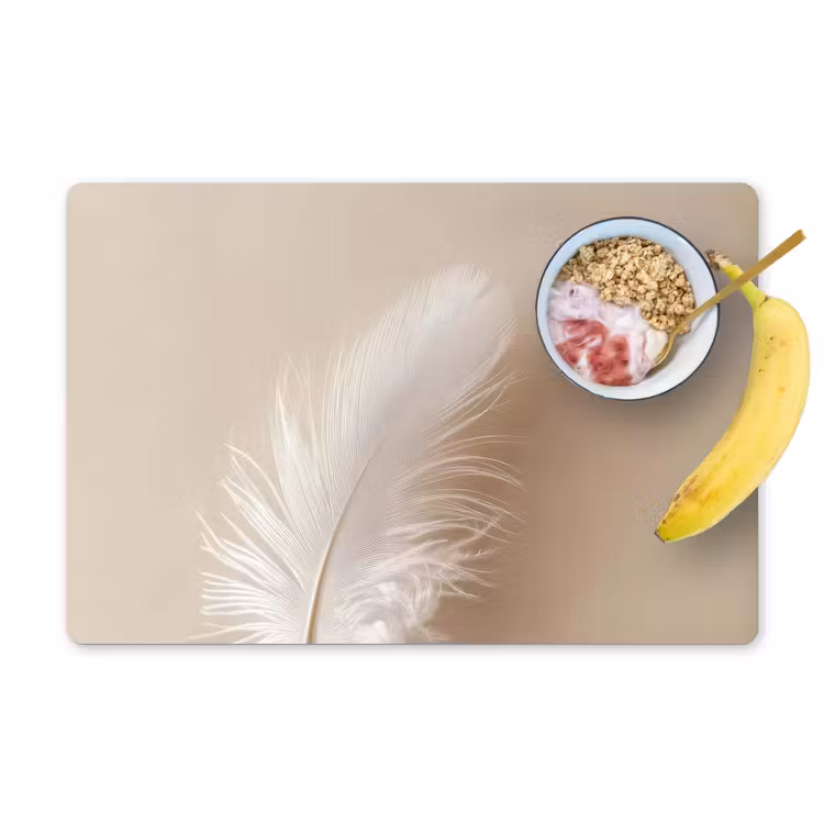 Vinilo para manteles individuales - Pluma - Minimalista - Rosa — 1