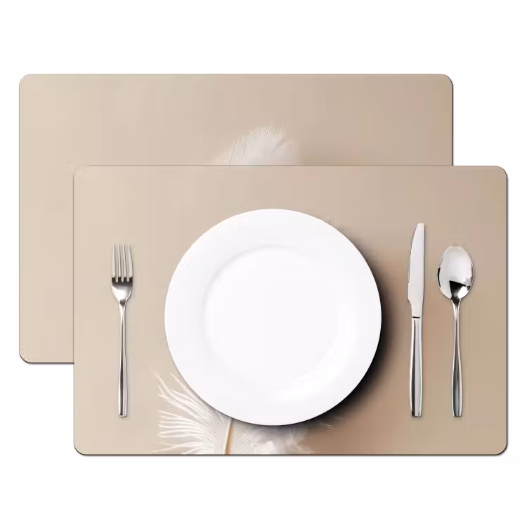 Vinilo para manteles individuales - Pluma - Minimalista - Rosa — 2