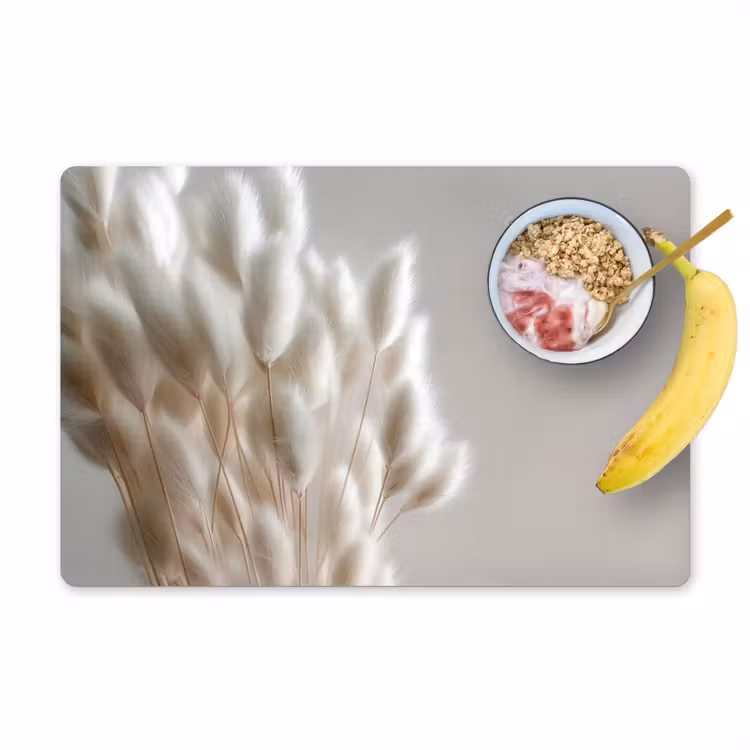 Vinilo para manteles individuales - Plumas - Beige - Minimalista — 1